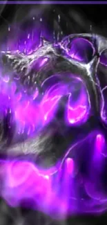 Mystical purple flames on a dark abstract background.