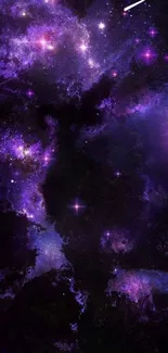 Purple galaxy wallpaper with stars.