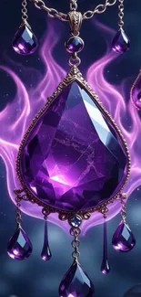Enchanting mystical purple jewel with glowing ethereal design.