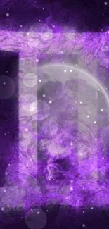 Mystical purple wallpaper with celestial theme.