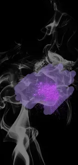 Purple smoke art design on a dark background.