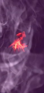 Purple smoke and red glow wallpaper for mobile phones.