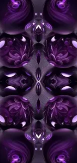 Abstract purple spheres with mystical design.