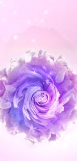 Pink and purple abstract cloud design wallpaper.