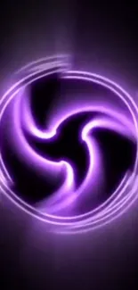 Purple swirl on black background creating a glowing abstract pattern.