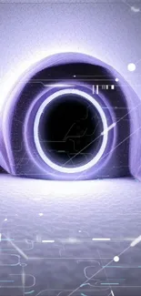 Abstract purple vortex mobile wallpaper with a mystical tunnel design.