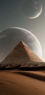 Mystical pyramid with cosmic backdrop wallpaper.