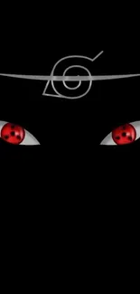 Wallpaper with mysterious red eyes on a black background, inspired by anime.