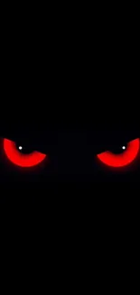 Dark wallpaper with glowing red eyes.