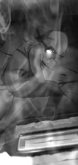 Anime character in smoke-themed art background.