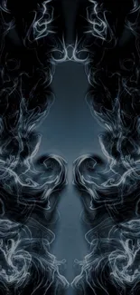 Mysterious smoke art abstract wallpaper with dark tones.