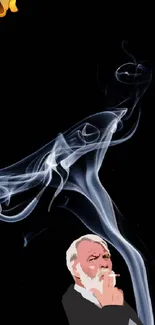 Mystical smoke artwork with emotive design on a dark background.