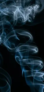 Mystical swirling smoke art wallpaper in dark tones.