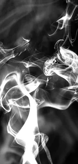 Mystical black and white smoke wallpaper for phones.