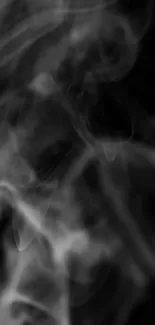 Abstract black and white smoke wallpaper with a mystical vibe.