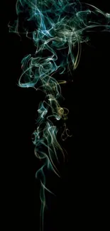 Abstract smoke with vivid colors on a black background.