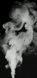 Mystical smoke swirling on black background wallpaper.