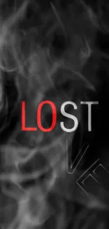 Mystical black and gray smoke with 'LOST' text in red and white.