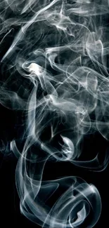 Ethereal smoke flowing on a black background, mystical and elegant.