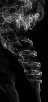 Black and white swirling smoke design wallpaper.