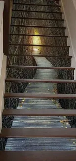 Mystical stairway path with nature tunnel and serene lighting.