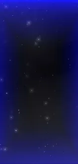 Dark starry night wallpaper with deep blue gradient and twinkling stars.