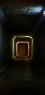 Mystical tunnel with ambient lighting on mobile wallpaper.