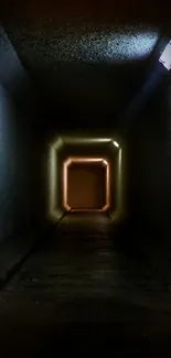 Dark tunnel with ambient lighting, creating a mysterious and captivating ambiance.