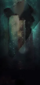 Underwater ruins with a mystical teal atmosphere.