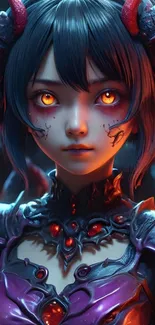 Mystical warrior fantasy art mobile wallpaper with vibrant colors.