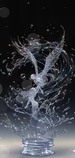 Mystical water angel art with ethereal beauty and fluid motion.