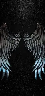 Intricate wing design on dark background.