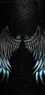 Mystical wings artwork on a starry black background.