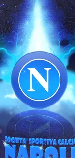 Napoli logo with electric blue lightning wallpaper