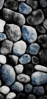 Abstract stone pattern wallpaper with blue-gray tones.