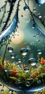 Nature captured in a crystal drop wallpaper.