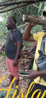 Group exploring a vibrant jungle setting