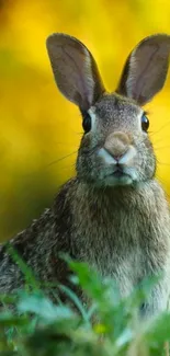 Rabbit in vibrant nature setting desktop wallpaper.