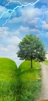 Nature Tree Cloud Live Wallpaper