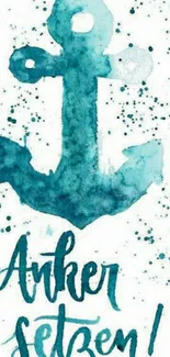 Watercolor anchor artwork with motivational text in teal.