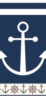 Nautical anchor design on navy blue background.