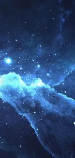 Beautiful nebula space galaxy wallpaper with cosmic clouds and stardust.