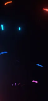 Colorful neon abstract wallpaper with dark background.