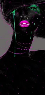 Neon art fashion wallpaper with vibrant colors and modern aesthetic.