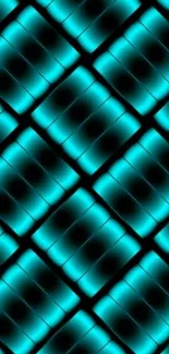 Neon blue abstract geometric pattern wallpaper.
