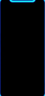 Neon blue lines forming a sleek mobile wallpaper with a black background.