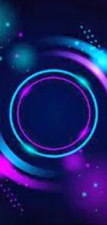 Vibrant neon abstract wallpaper with glowing spirals.