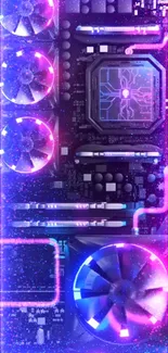 Vibrant neon circuit wallpaper for mobile devices.