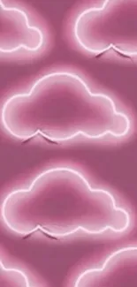 Pink neon cloud wallpaper for mobile display.