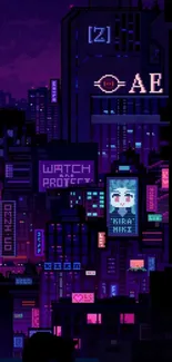 Neon cyberpunk cityscape with vibrant signs.